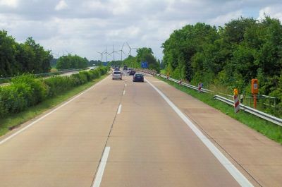 Aufnahme der A29 in Fahrtrichtung