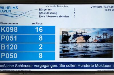 Warteanzeige im Bürgeramt Wilhelmshaven